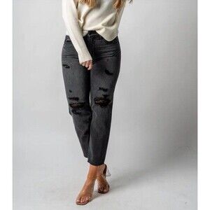 NWT Hidden Black Distressed Jeans Bailey Boyfriend High Rise size 26 great price